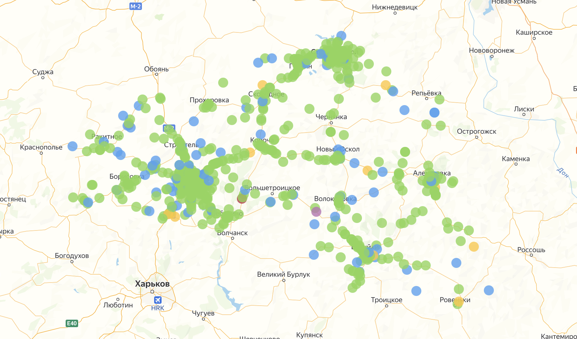 Карта аварийности Белгородской области