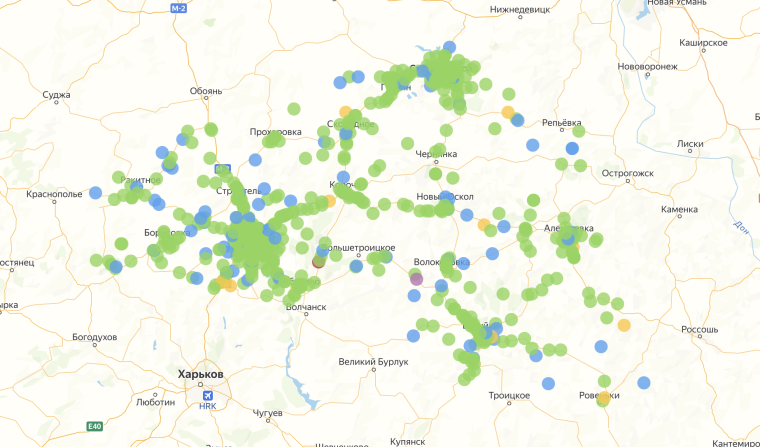 Карта аварийности Белгородской области.