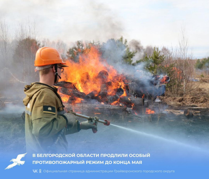 В Белгородской области продлили особый противопожарный режим до конца мая.